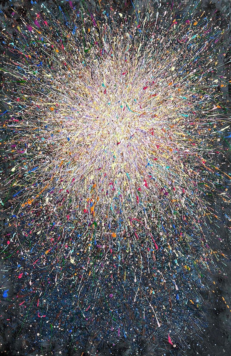 Impressionistic Landscape Painting By Nadiia Antoniuk, 42 X 65", You Are The Sun Inside -Vertical, Original Artwork