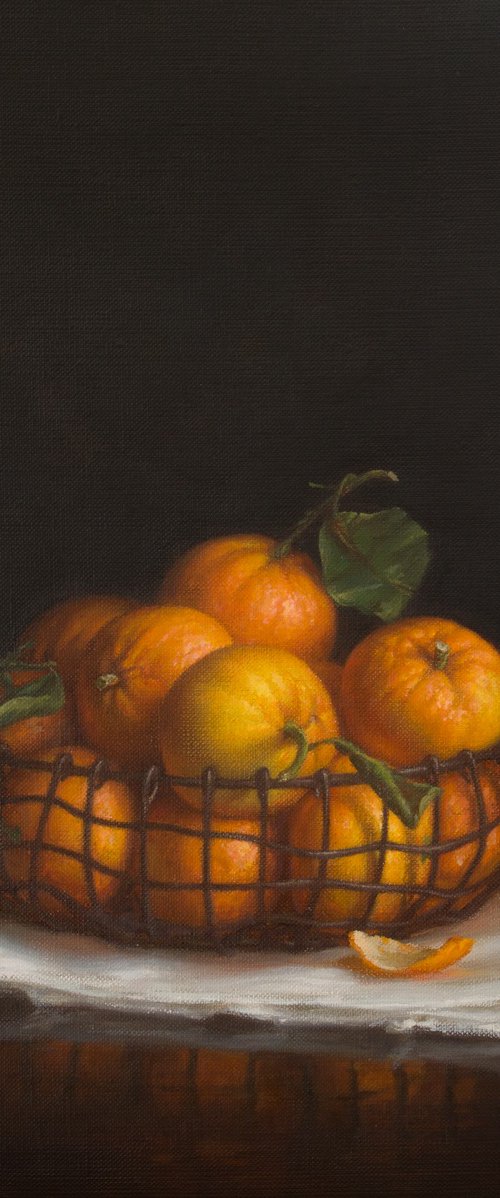 Basket with tangerines by Irina Trushkova