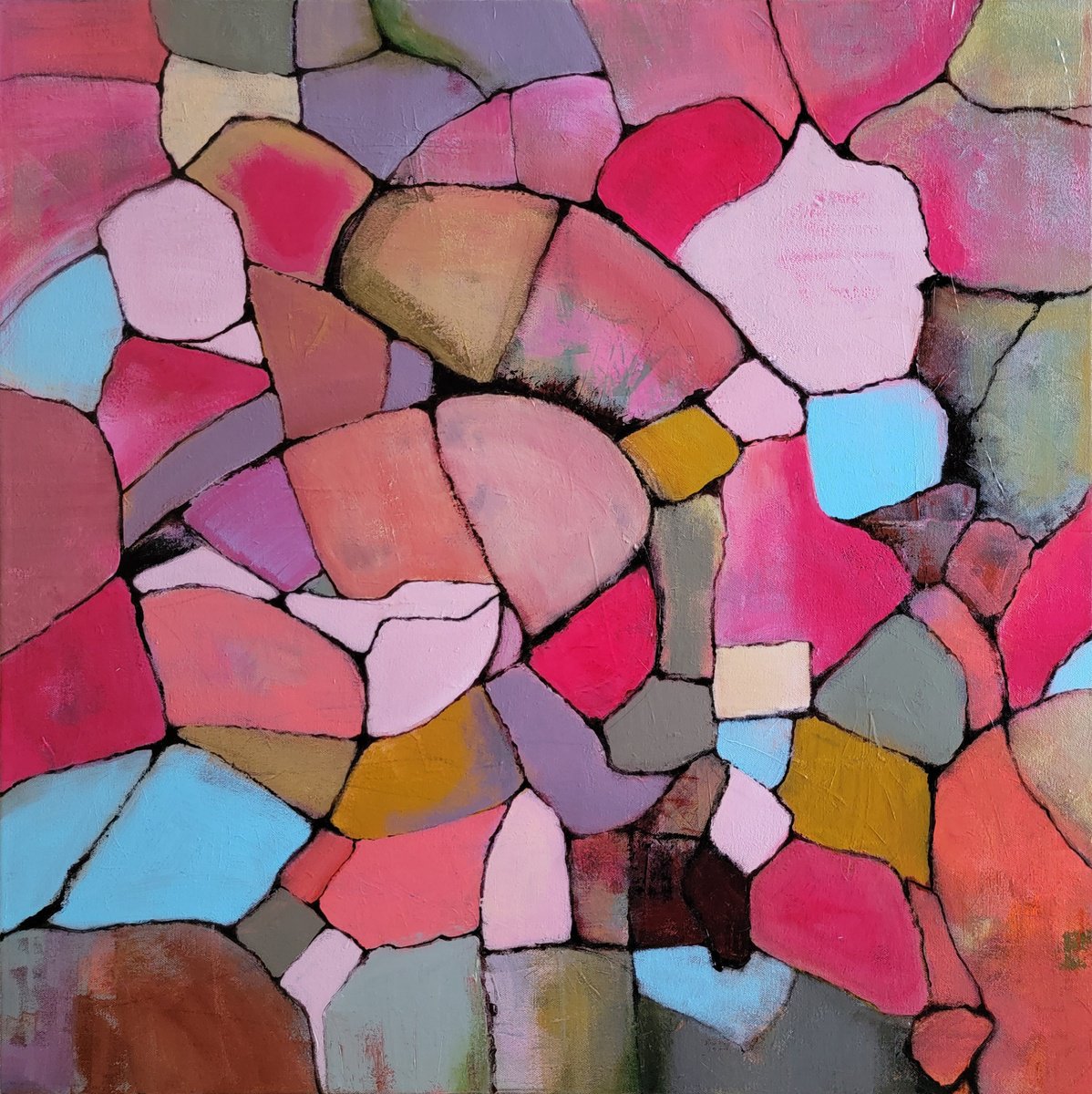 Abstract Acrylic Painting By Faith Patterson, 30 X 30, Navigating, Original Artwork