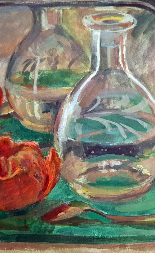 Mirror and tangerines 3 by Liudmyla Chemodanova