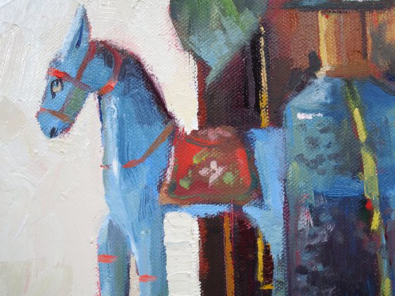 Still life with a blue horse