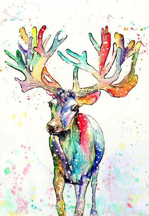 Rainbow Reindeer by Sally Goodden