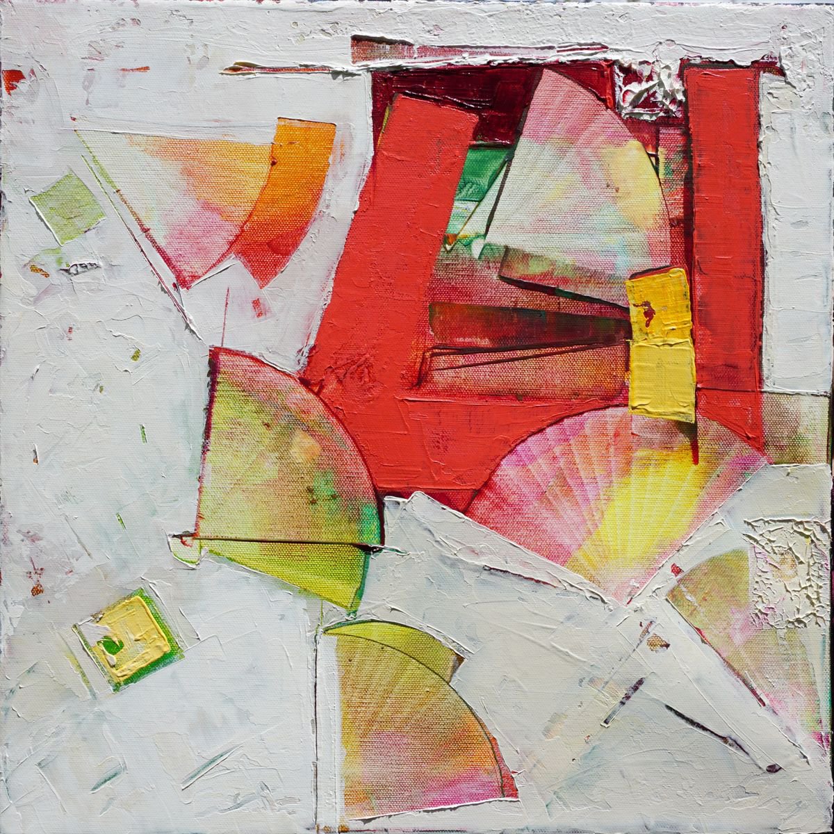 Abstract Oil Painting By Jelena B, 16 X 16, Pink Ark, Original Artwork