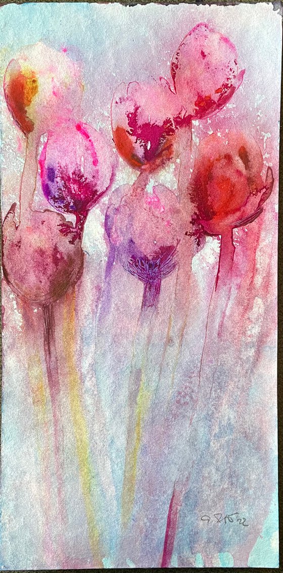 First Tulips - Abstract Flowers Landscape