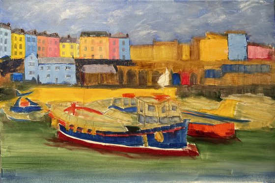 Colourful Tenby Harbour, Wales