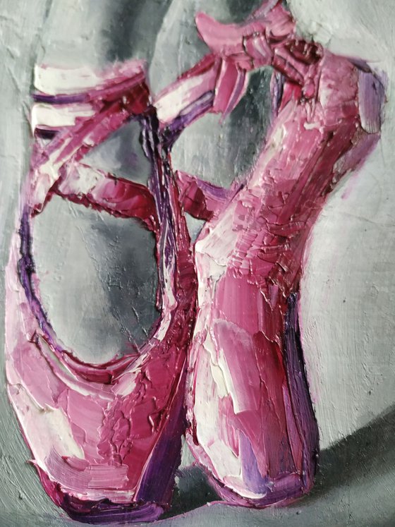 Glare pointe shoes - balerin pointe, ballet dancers, ballet oil painting