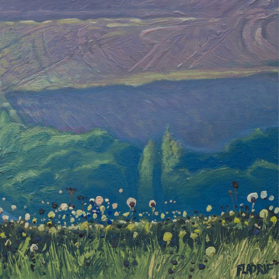 Landscape with dandelions