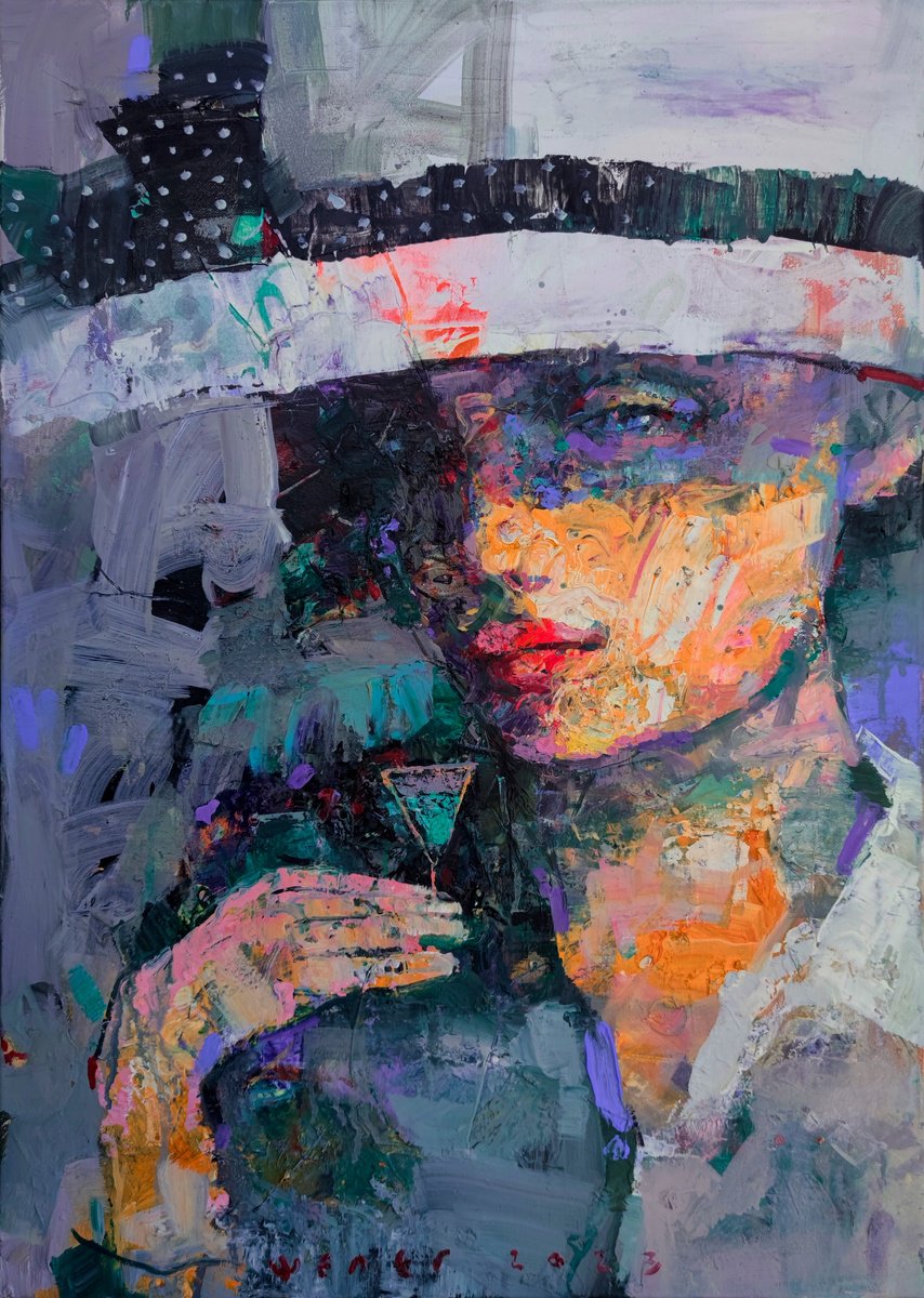 Expressive Oil Painting , Misty Mint By Victor Sheleg, 20 X 28, Artwork For Sale On Artfinder
