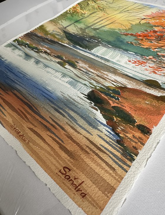 Autumn energy of forest and water