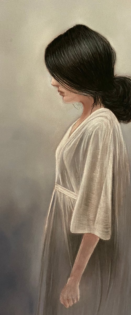 Lady in white by Maxine Taylor