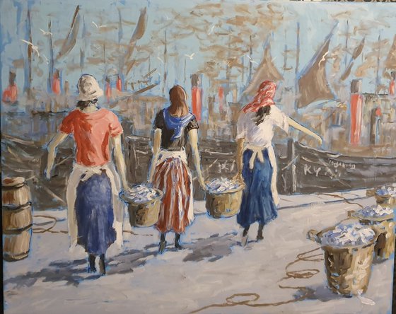fisher lassies carrying baskets