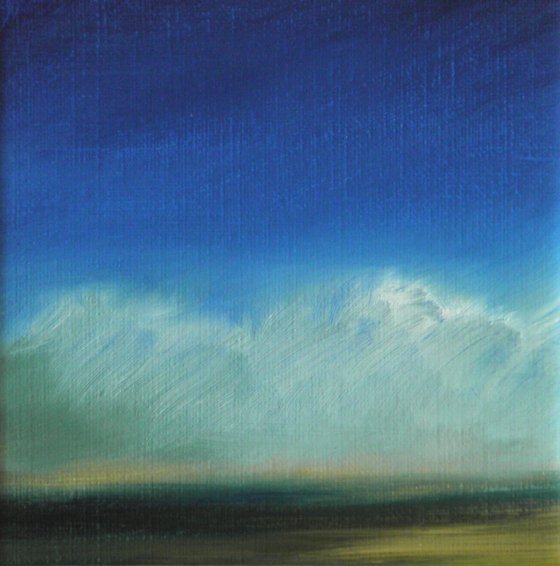 Cloudy landscape -  Miniature Small size affordable art - Ideal decoration - Ready to frame