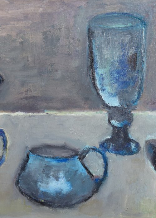 Sketch of the blue cups by Elena Zapassky