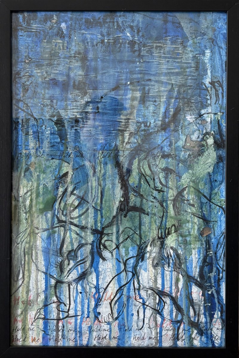 Abstract Portrait Painting By Gela Mikava, 14 X 21, Untitled, Original Artwork