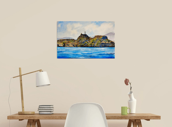 Corfu island panorama Kerkyra Greece 35x54cm 2022