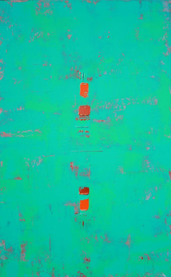 Abstract Copper Teal Aqua Concept II