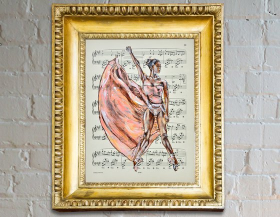 Ballerina LI- Vintage Music Page, GIFT idea