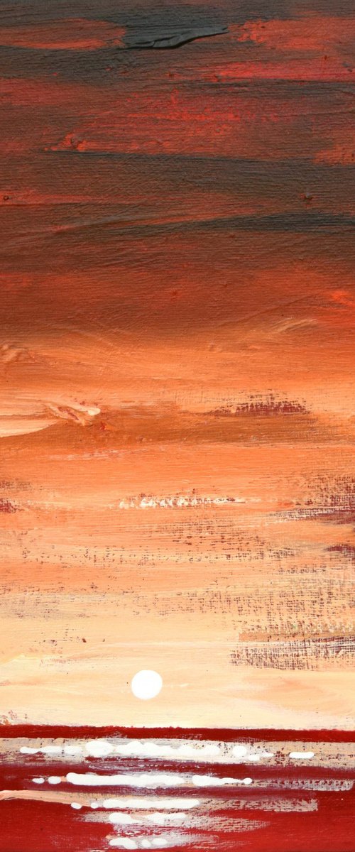 orange sky haven seascape painting by Stuart Wright