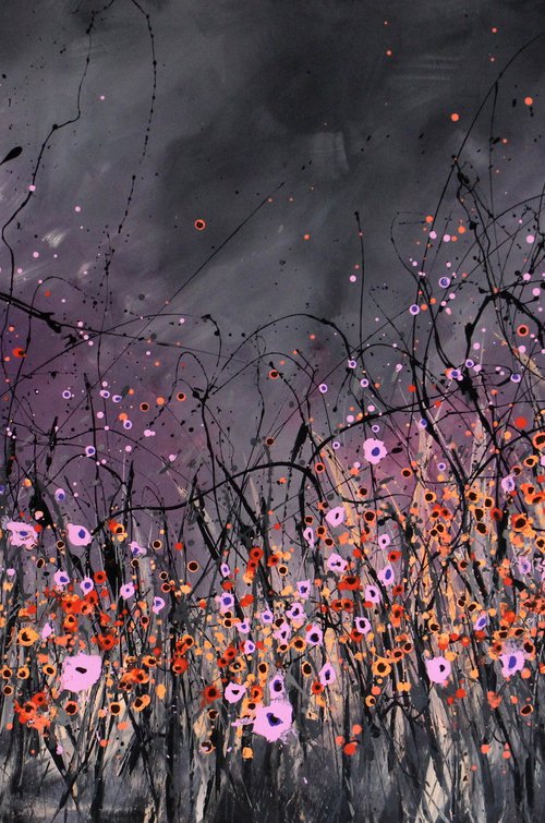 For Eternity - Super sized original abstract floral landscape by Cecilia Frigati