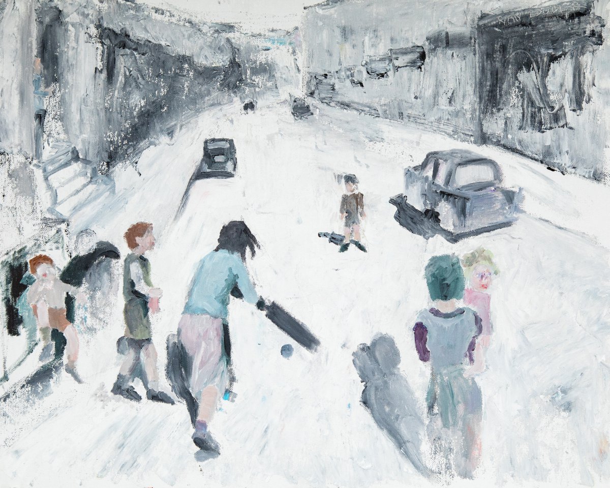 Children Playing Cricket On The Street by Ryan Louder