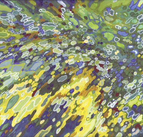 Fall Leaves Reflecting on River Rapids by Margaret Juul