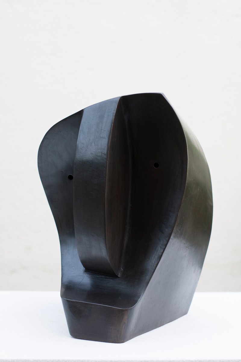 Organic Portrait Sculpture By Roberto Canduela Luengo, 12 X 16", Oteizas Head 2, Original Artwork