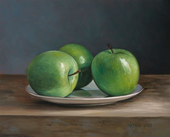 Green apples (Original Oil Painting)