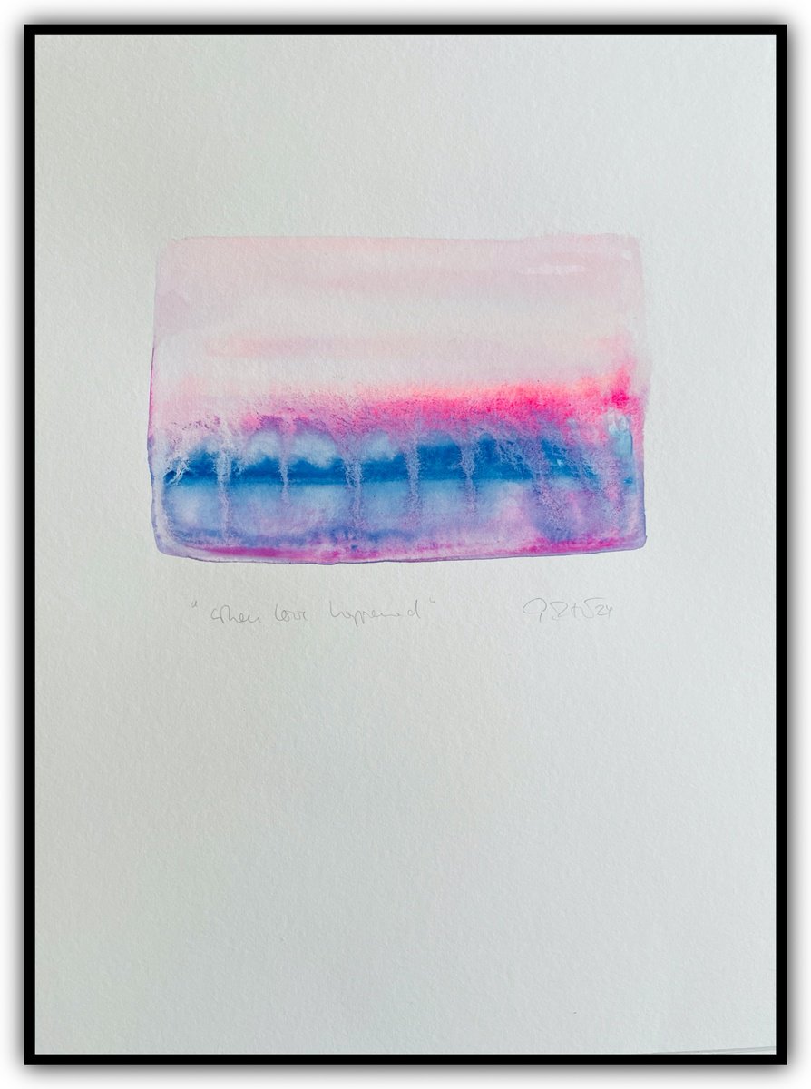 Abstract Watercolour By Gesa Reuter, 12 X 16, When Love Happened 15, Original Artwork