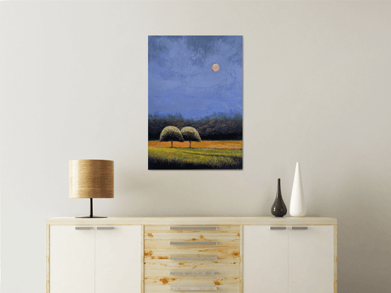 'Solaris Dreamfields XIX' Vivid Landscape Oil Painting on Canvas