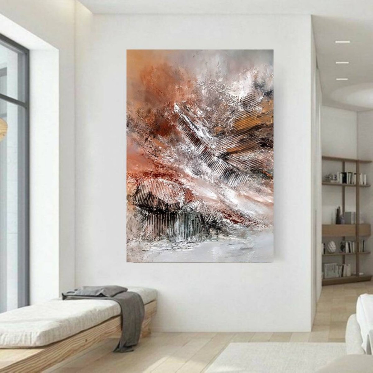 Let me free 70x100cm Abstract Textured Painting by Alexandra Petropoulou