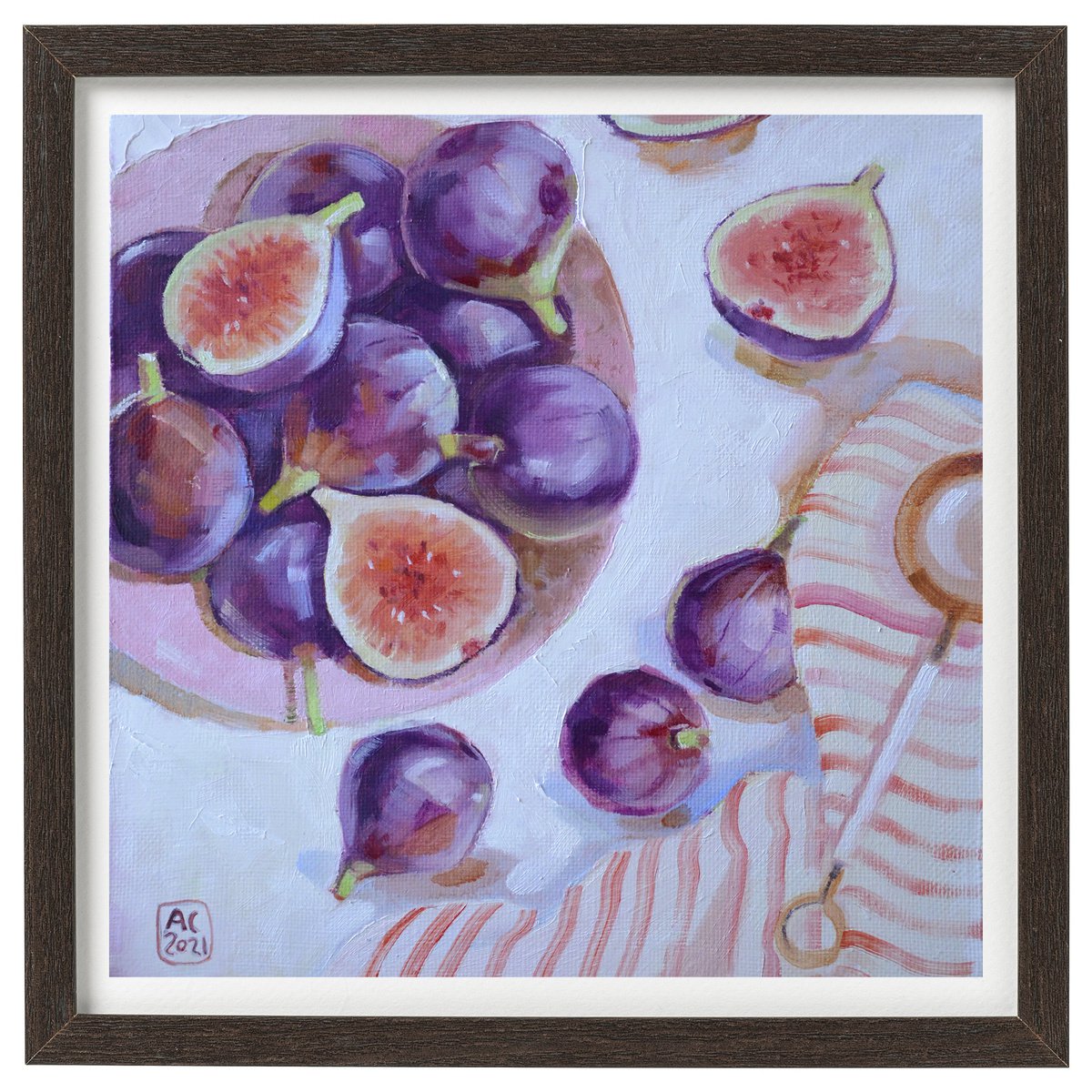 STILL LIFE WITH FIGS / oil painting on canvas / fruit art by Alexandra Sergeeva
