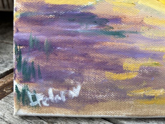 Birches by the lake. Pleinair