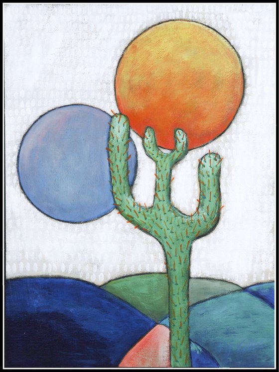 Cactus, acrylic painting on paper