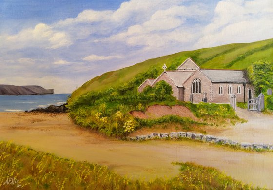 Church on a Beach, Gunwalloe, Cornwall