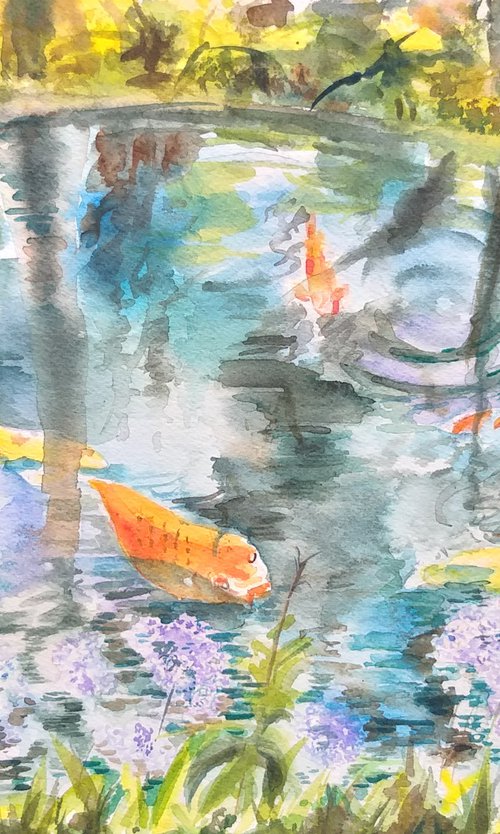 All types of fish in a small pond by Geeta Yerra