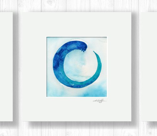Enso Serenity Collection 1 - 3 Enso Paintings by Kathy Morton Stanion