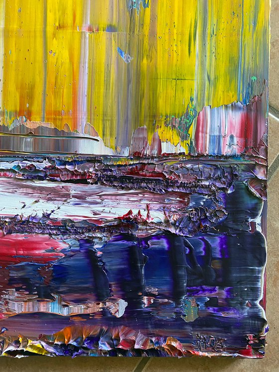 "Messing It Up" - Original PMS Abstract Oil Painting On Reclaimed Wood Panel - 14.5" x 23.5"
