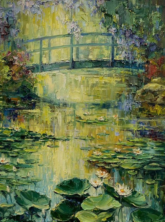 "The Waterlily Pond"original oil painting by Artem Grunyka