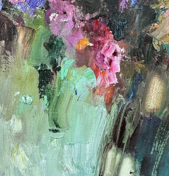 Pink evening. Abstract Flowers