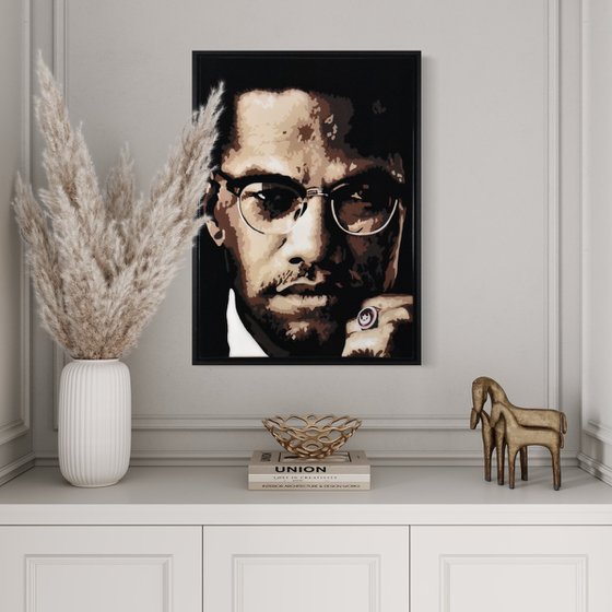 Malcolm X framed portrait