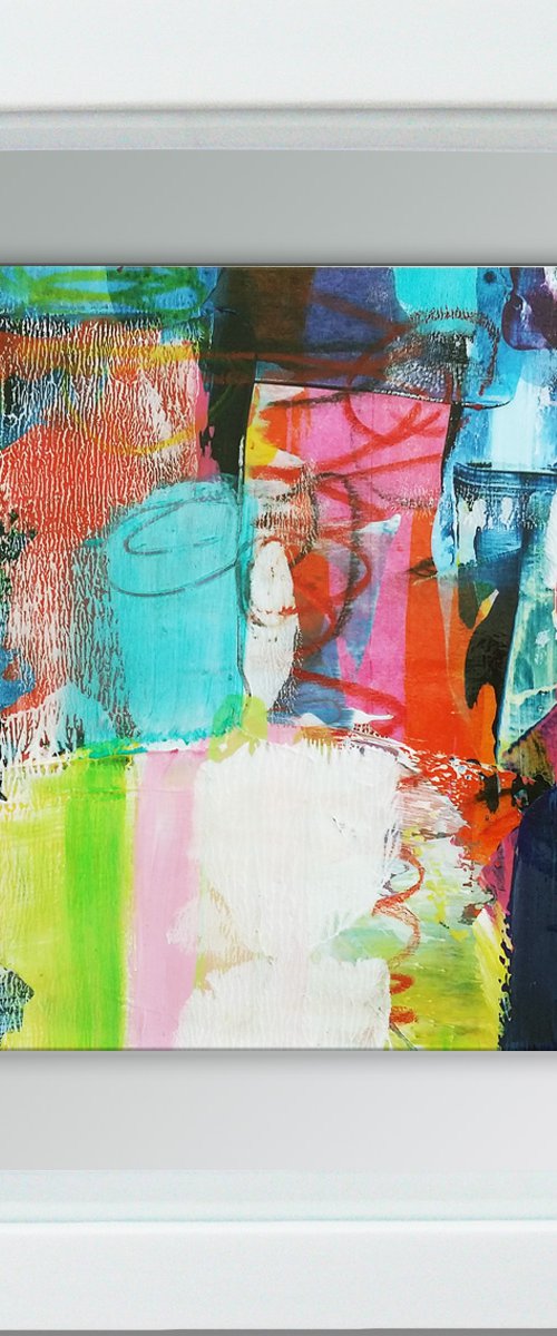Framed ready to hang original abstract  - Urban #1 by Carolynne Coulson