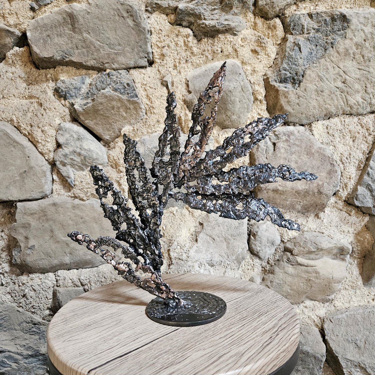 Organic Abstract Sculpture By Philippe Buil, 12 X 13", Feather Play 13-24, Original Artwork