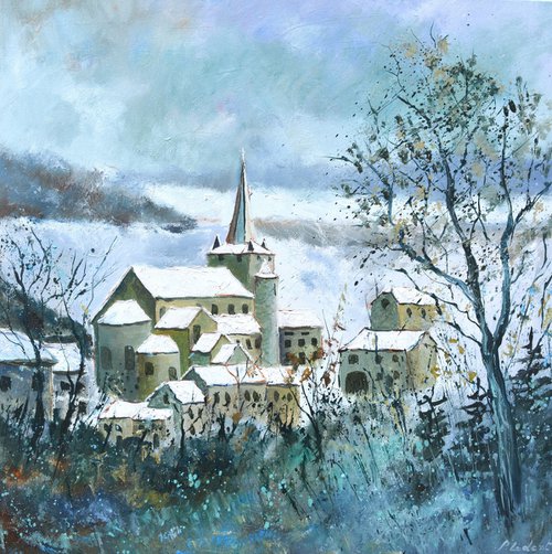 Village in winter   ( Celles -  Belgium) by Pol Henry Ledent