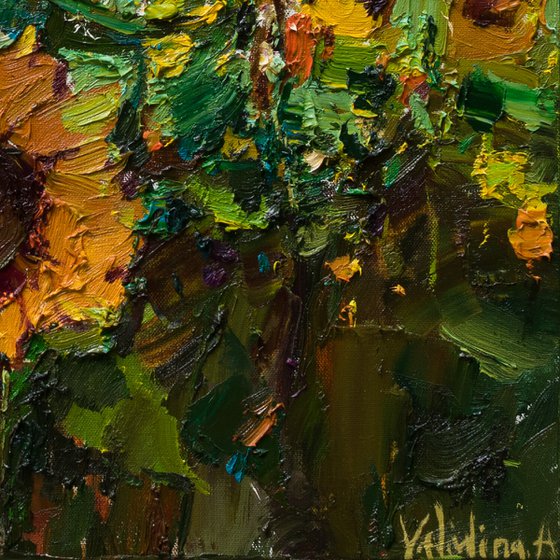 Sunflowers  Impasto Oil painting