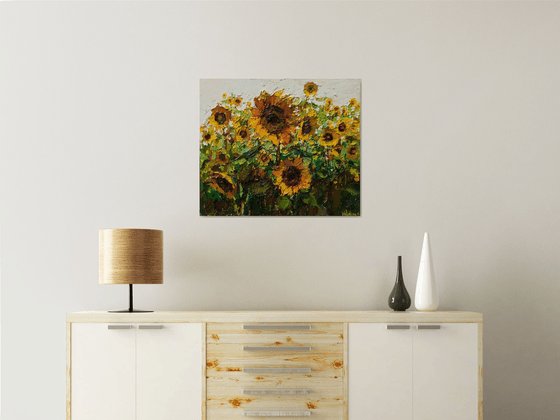 Sunflowers  Impasto Oil painting