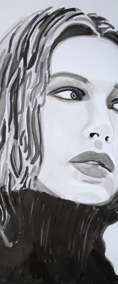 Portrait of a young woman / 72 x 50 cm by Alexandra Djokic