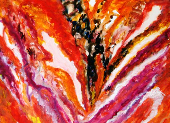 Synergy a passionate Abstract painting on yupo paper