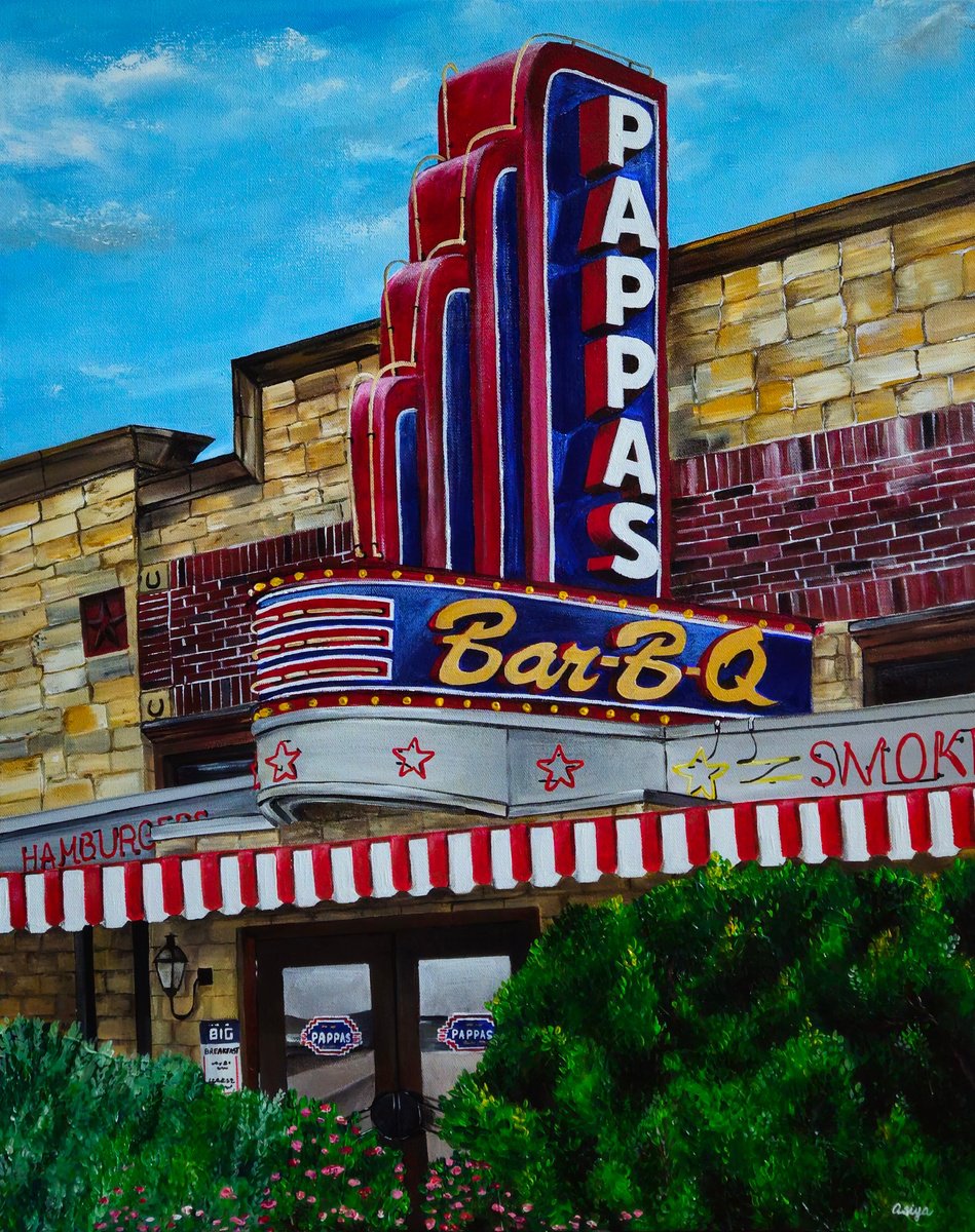 Pappa's BBQ Acrylic painting by Asiya Nouretdinova Artfinder