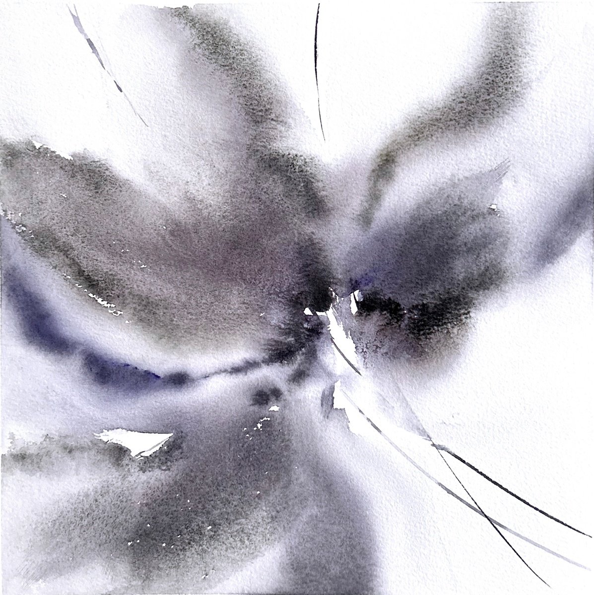 Gray abstract flower by Olga Grigo