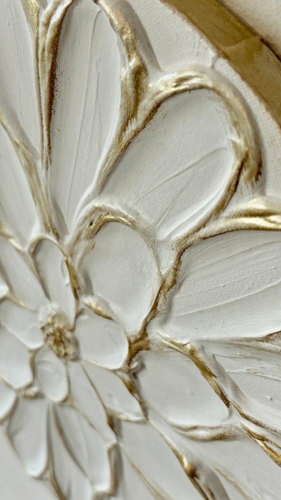 embossed  Flower with gold